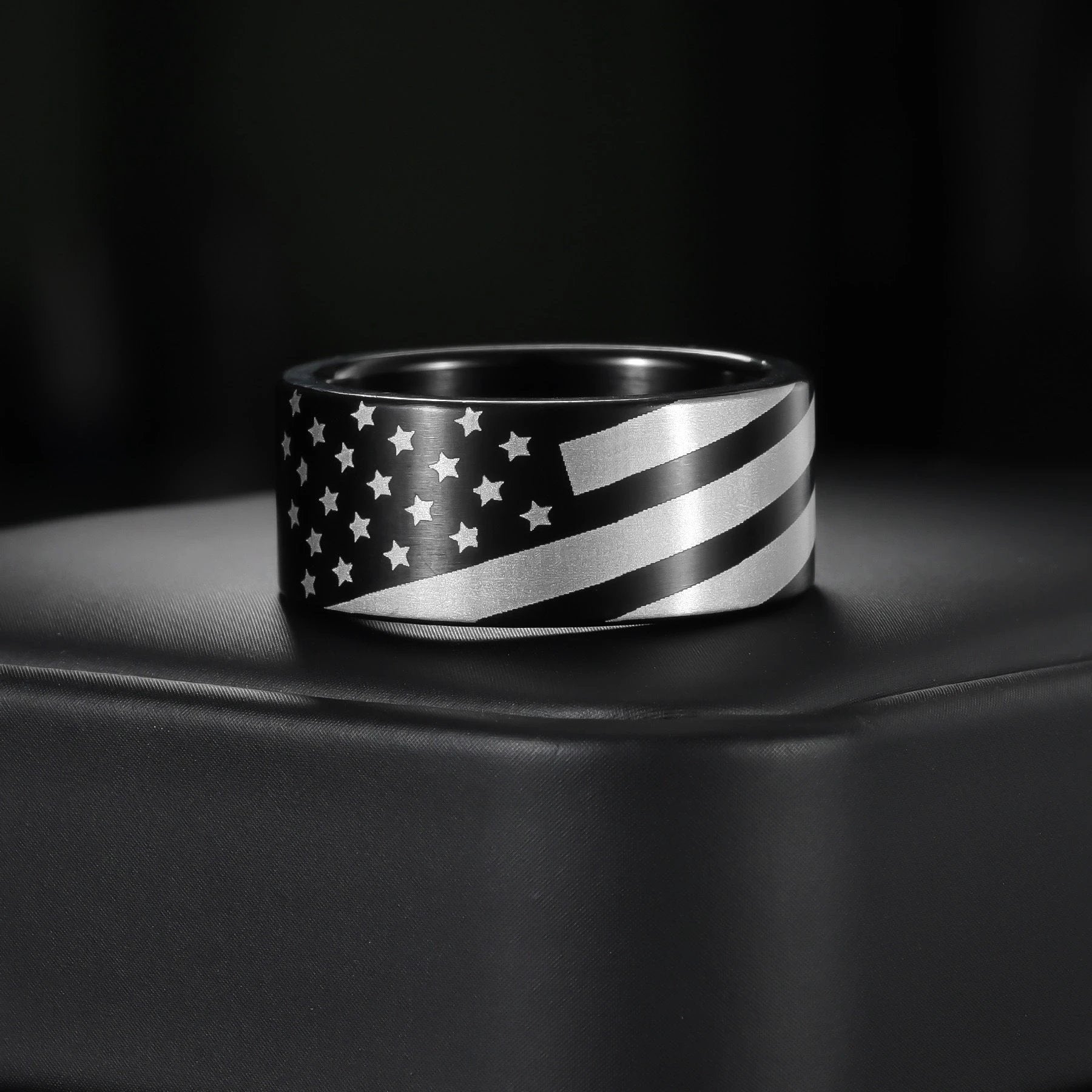 Two-tone Flag Ring for Men by GJG Denim