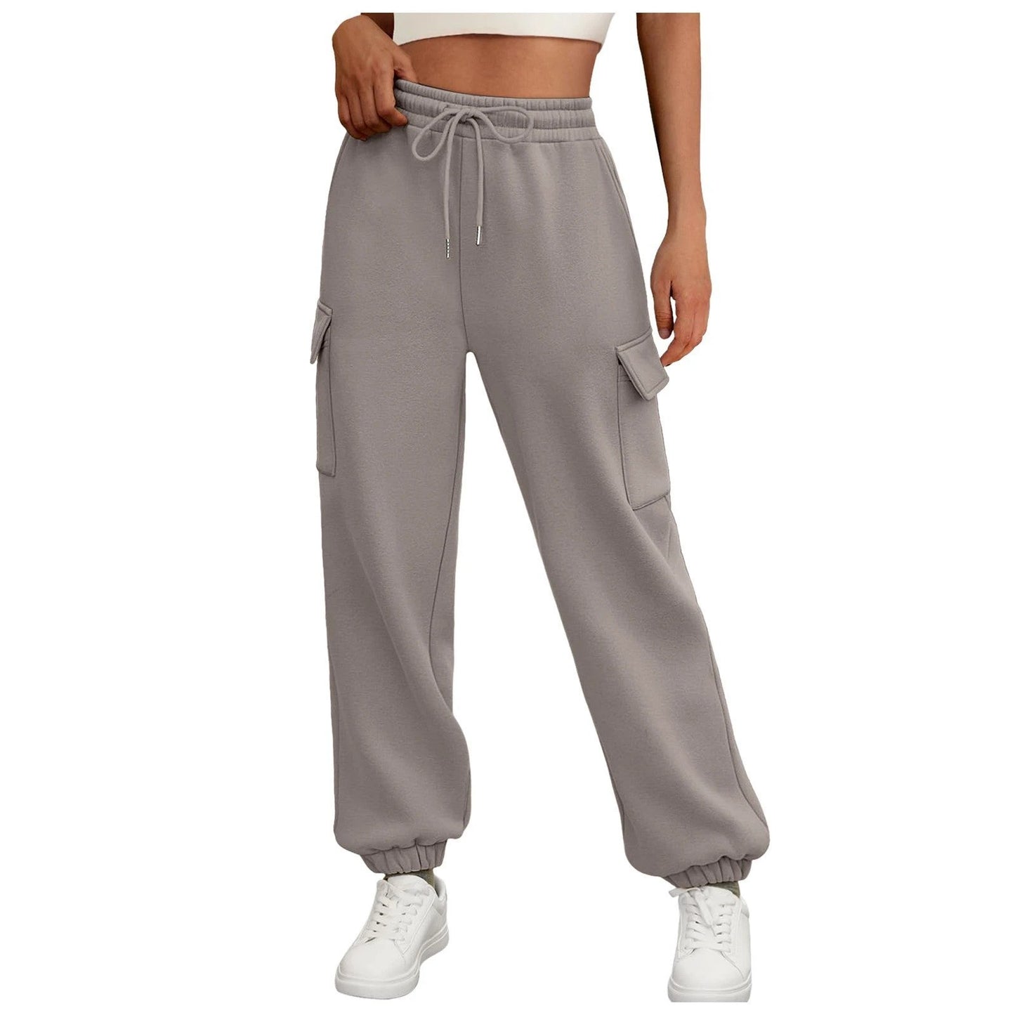 Women's Sweatpants Fleece Lined Baggy Athletic Jogger Trousers With Pockets Fall Casual Trendy Cargo Pants Fall Outfits by GJG Denim
