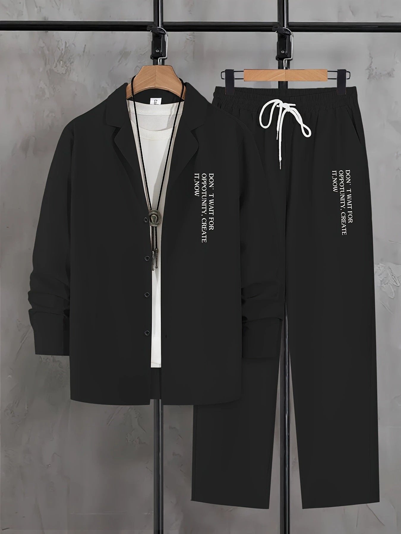 Fashion Trend Color Gradient Long Sleeve Shirt Trousers Suit by GJG Denim