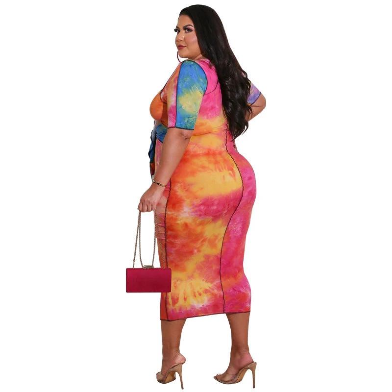 Plus Size Women's Kansuha Printed Fashion Dress by GJG Denim