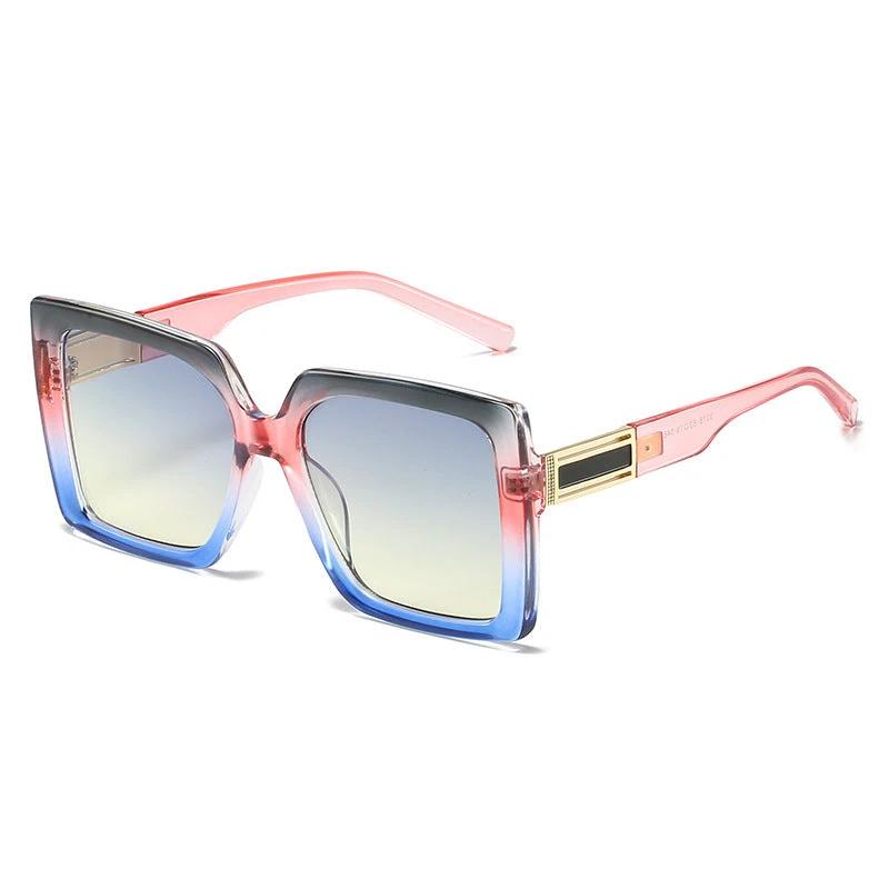 Fashionable Square-shaped Statement Gradient Color Oversized Sunglasses by GJG Denim