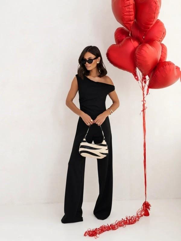 Sexy Jumpsuits For Women Falling Straps Business Rompers Elegant Straight Long Pants Rompers Fastened With A Zipper On The Side. by GJG Denim