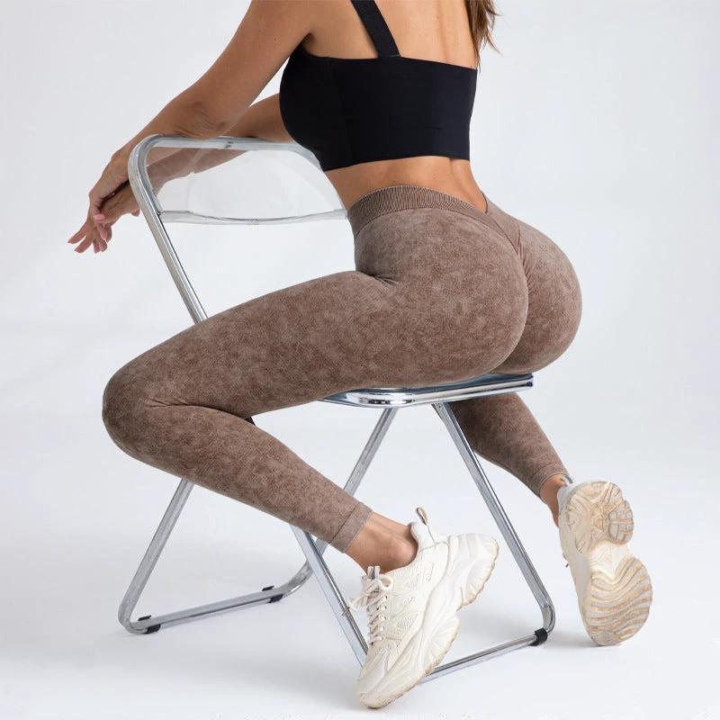 Hip Raise Seamless Yoga Pants Elastic High Waist by GJG Denim