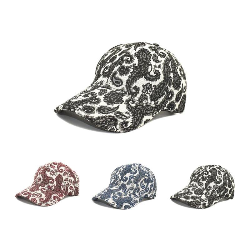 Men's Paisley Pattern Printed Baseball Cap by GJG Denim