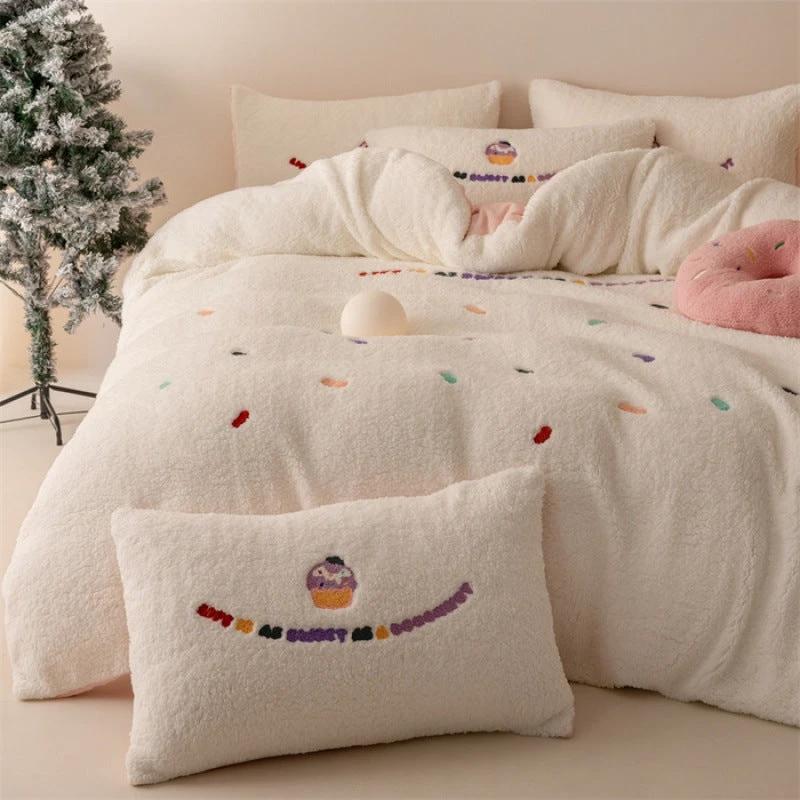 Heavy Weight Fleecefiber Towel Embroidery Duvet Cover Four-piece Set by GJG Denim