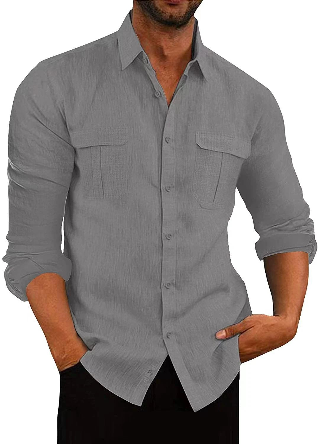 Men's Double Pocket Cotton Shirt by GJG Denim
