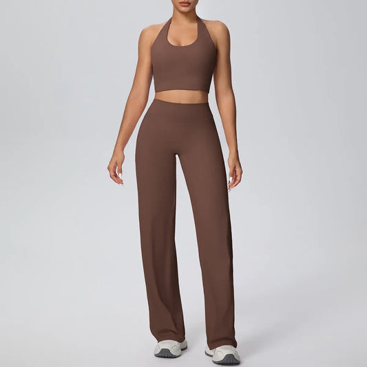 Women's Two-Piece Sports Running Fitness Outfit Set by GJG Denim