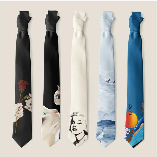 Men's Creative Print Tie by GJG Denim