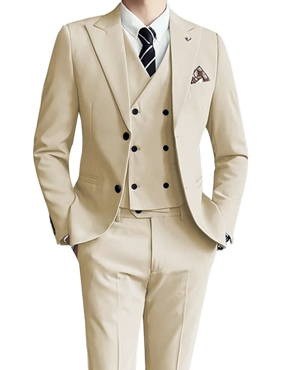 Men's Three-Piece Suit Assorted Colors by GJG Denim