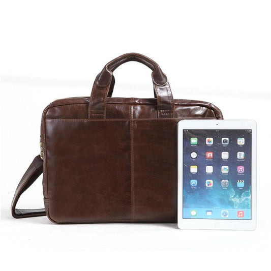 Men's First Layer Cowhide Business Briefcase by GJG Denim