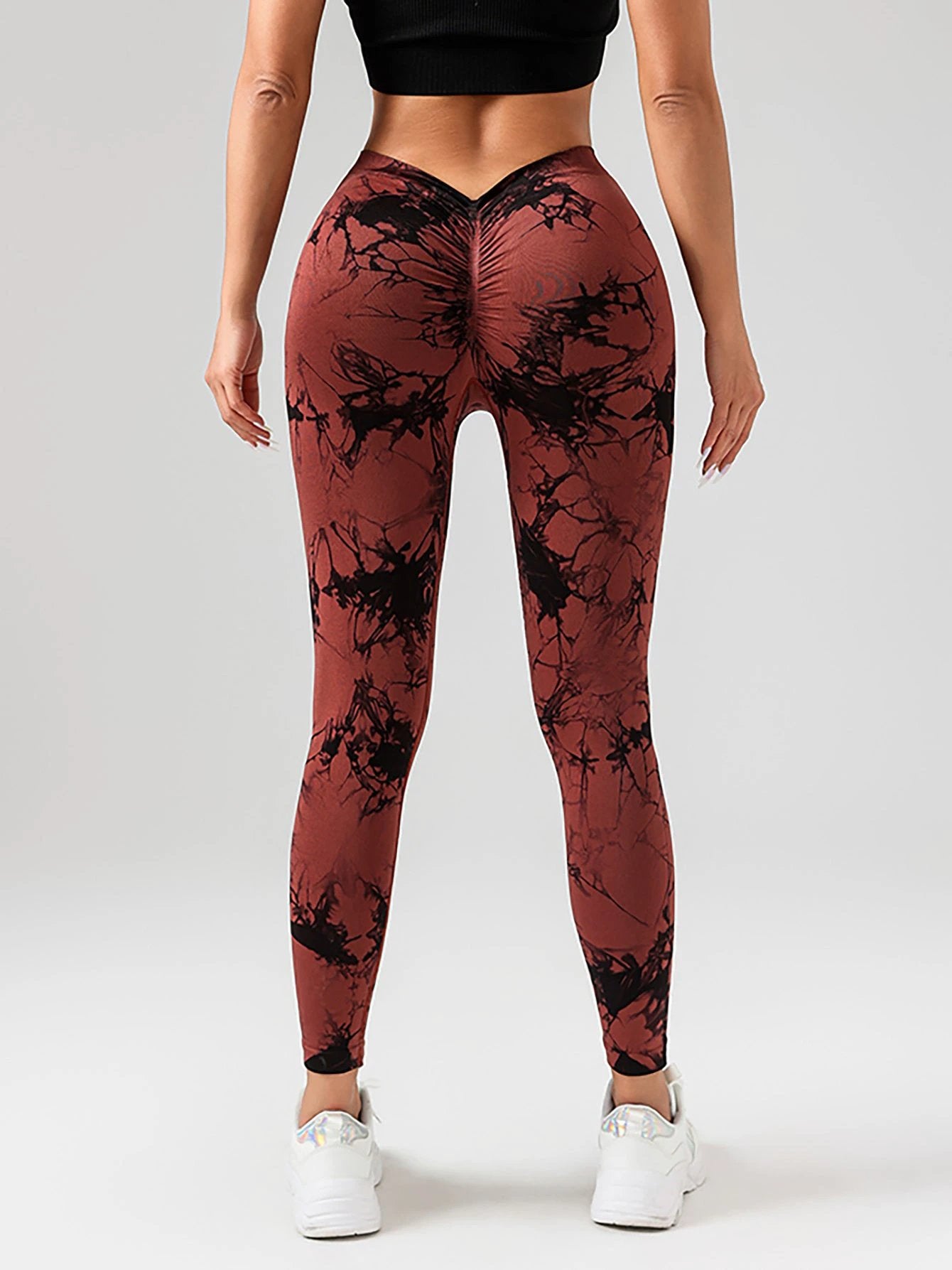 Tie Dye Slimming Yoga Leggings, Butt Lifting High Stretch Casual Fitness Yoga Pants, Women's Activewear by GJG Denim