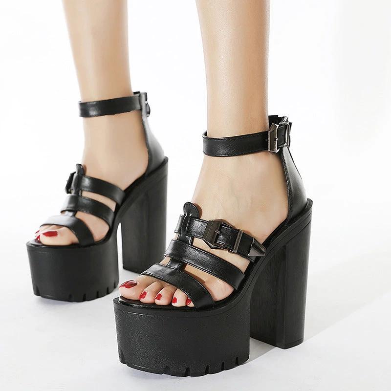 Women's Stylish Platform High Heel Sandals by GJG Denim