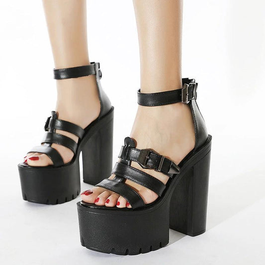 Women's Stylish Platform High Heel Sandals by GJG Denim