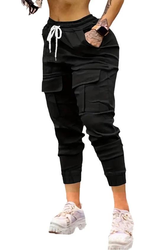 Plus Size Fashion Drawstring Bag Pocket Casual Working Pants by GJG Denim