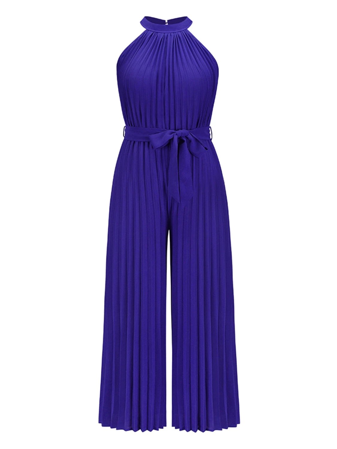 Cutout Tied Pleated Sleeveless Jumpsuit by Lady Ros