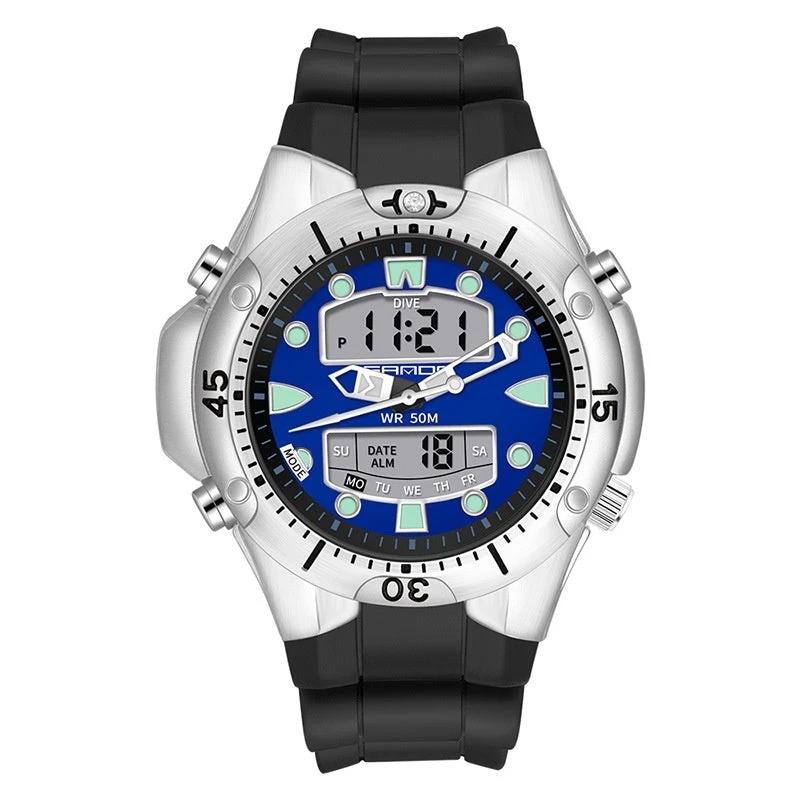 Sports Multifunctional Outdoor Waterproof Large Dial Watch For Men by GJG Denim