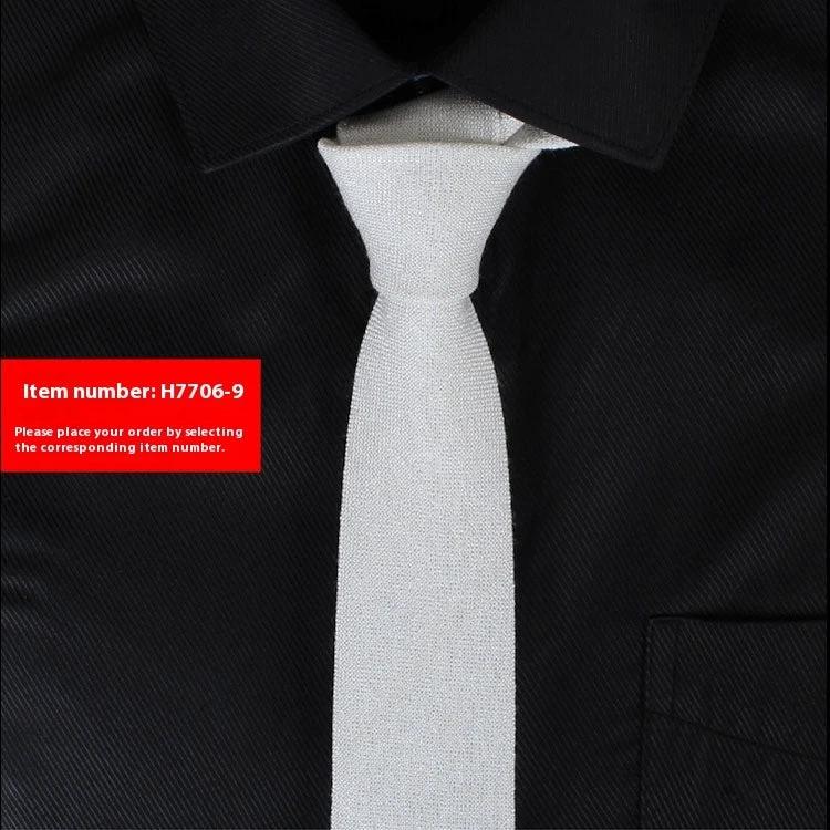 Solid Color Narrow Cotton Men's 6cm Tie by GJG Denim