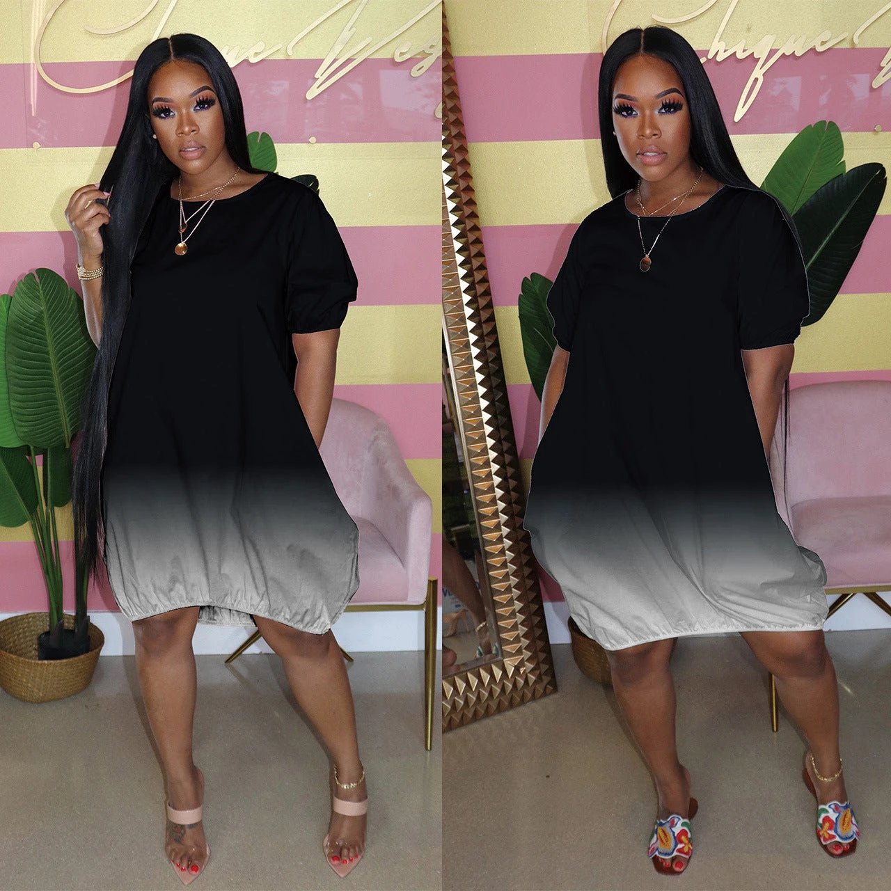 Plus Size Women's Gradient Dress by GJG Denim