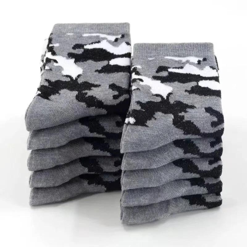 Men's Camoflauge Polyester Cotton Tube Socks by GJG Denim