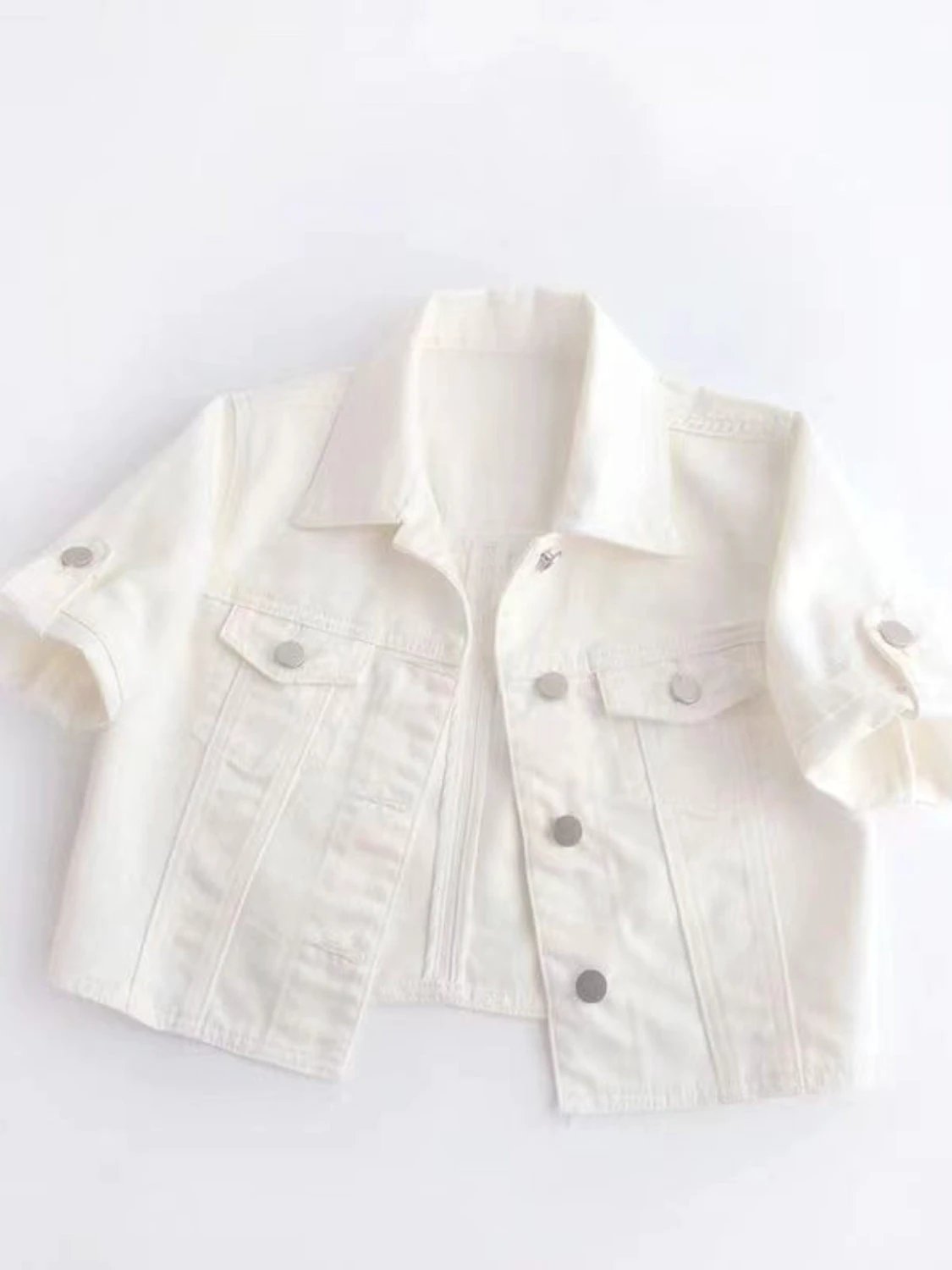 Full Size Cropped Denim Jacket Plus Size by Lady Ros