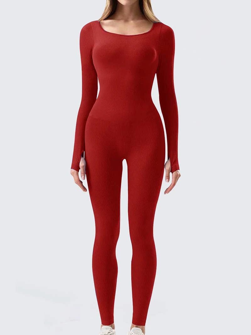 Sports Workout Clothes Slim Thread Long Sleeve Tights by GJG Denim