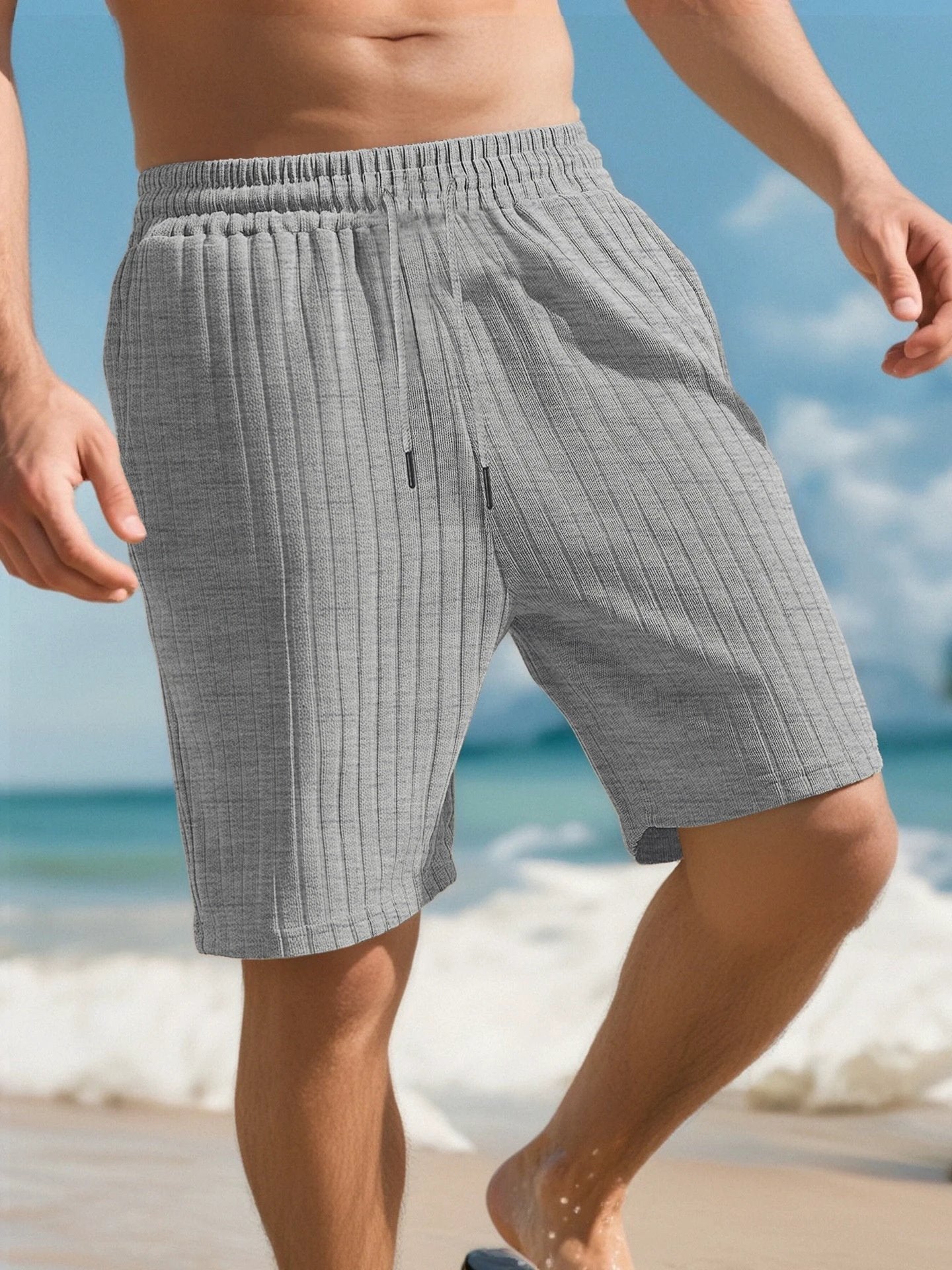 Sports Shorts Multi-bag Lace Men's Striped Beach shorts by GJG Denim