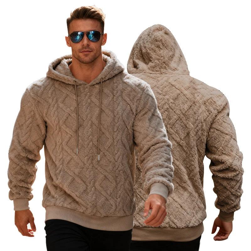 Men's Casual Heavy Double-sided Loose Pullover Hoodie by GJG Denim