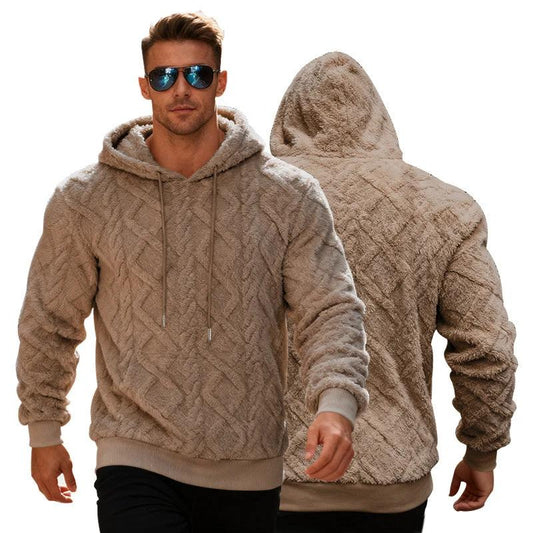 Men's Casual Heavy Double-sided Loose Pullover Hoodie by GJG Denim