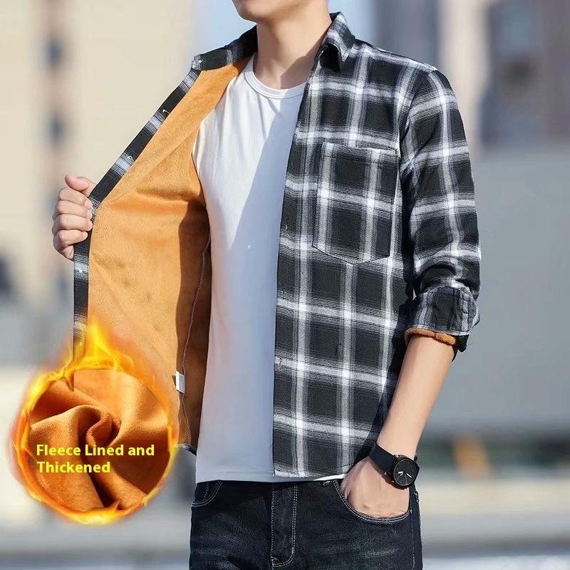 Men's Warm Thickened Slim Fit Shirt Coat by GJG Denim