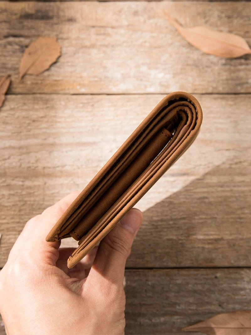 Full-grain Cowhide Vintage-style Wallet For Men by GJG Denim