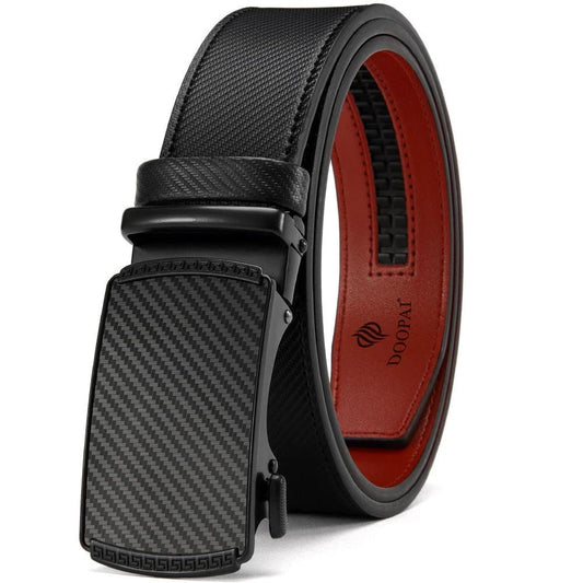 Men's Leather Belt w/ Alloy Automatic Buckle by GJG Denim