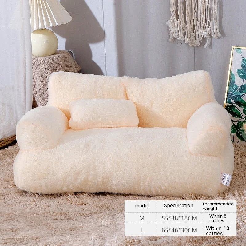 Luxury Cat Bed Sofa Winter Warm Cat Nest Pet Bed For Small Medium Dogs Cats Comfortable Plush Puppy Bed Pet Supplies by GJG Denim