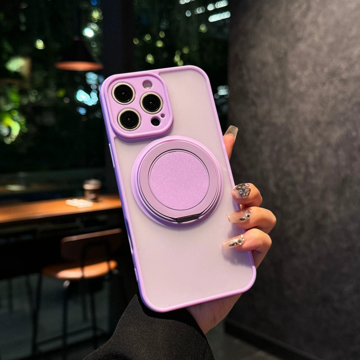 Skin-sensitive Magnetic Rotating Bracket Frosted Drop-resistant Phone Case by GJG Denim