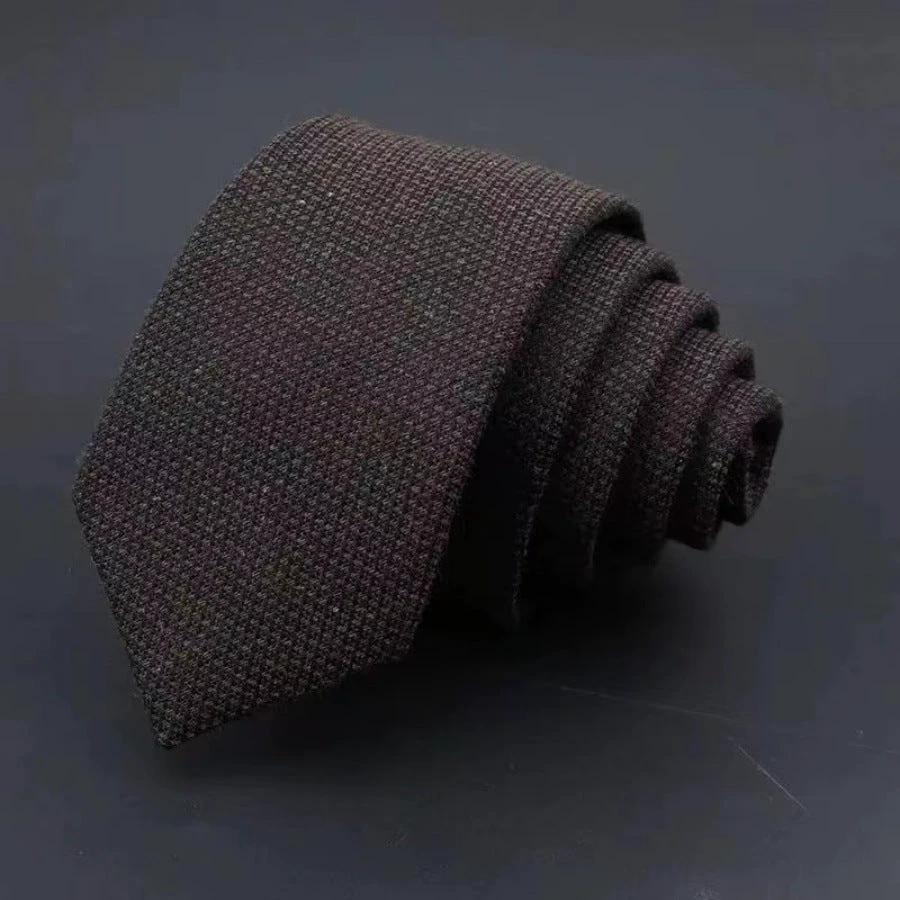 Men's Thickened Sanded Fabric Striped Solid Color Cotton Tie by GJG Denim