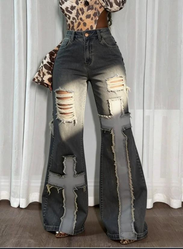 American Retro Spicy Girl Wide-leg by GJG Denim