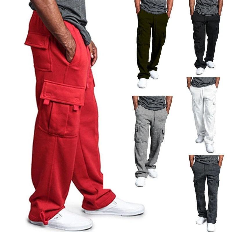 Men's Casual Multi Pocket Cargo Sweatpants by GJG Denim