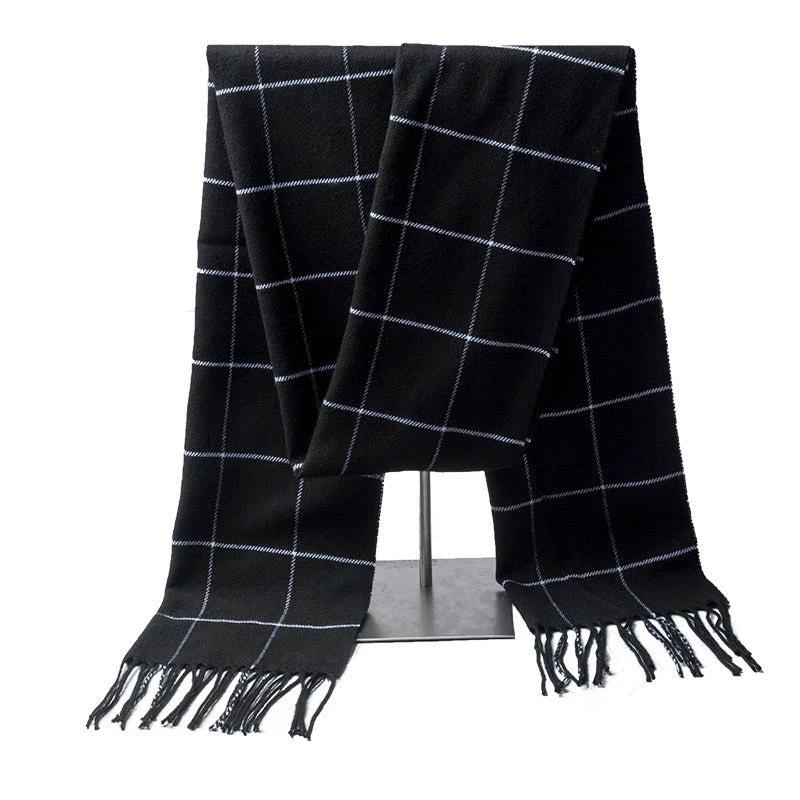 Men's Fashion Simple Thickened Imitation Cashmere Scarf by GJG Denim