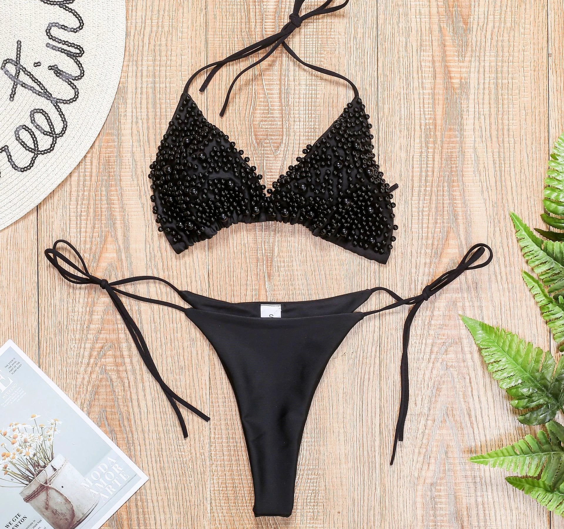 Halter Mini Bikini Female Swimsuit Women Swimwear Two-pieces by GJG Denim