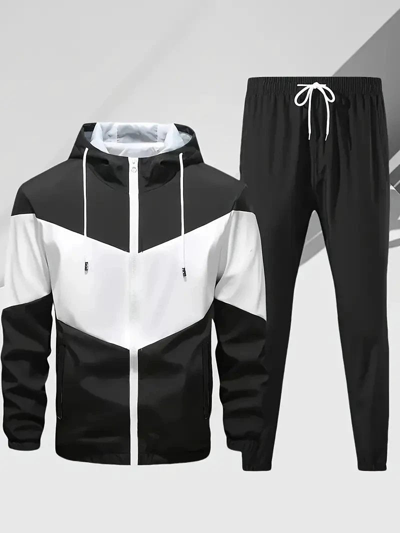 Men's Two-piece Hooded Sports Set by GJG Denim
