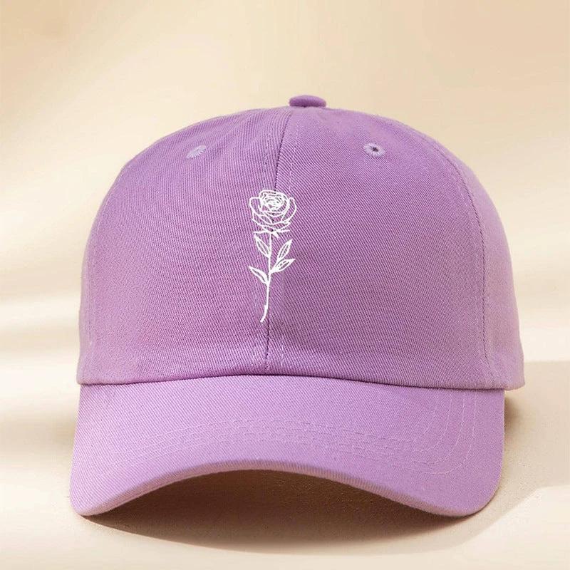 Men's Casual Simple Rose Washed Baseball Cap by GJG Denim