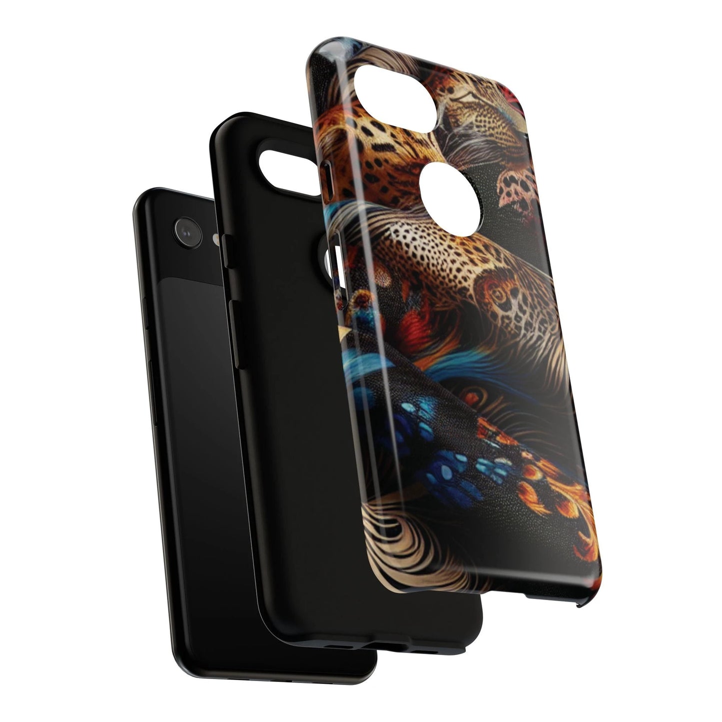 Stylish Tough Phone Case with Elegant Black and Gold Design by Printify
