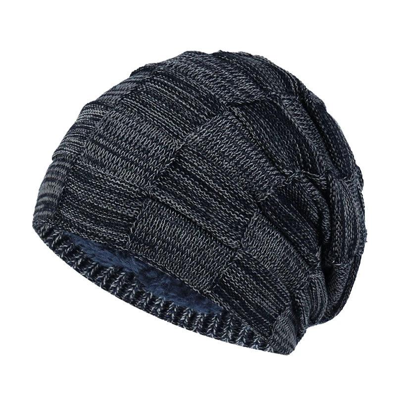 Fashion Plus Velvet Thick Knitted Warm Hat For Men by GJG Denim