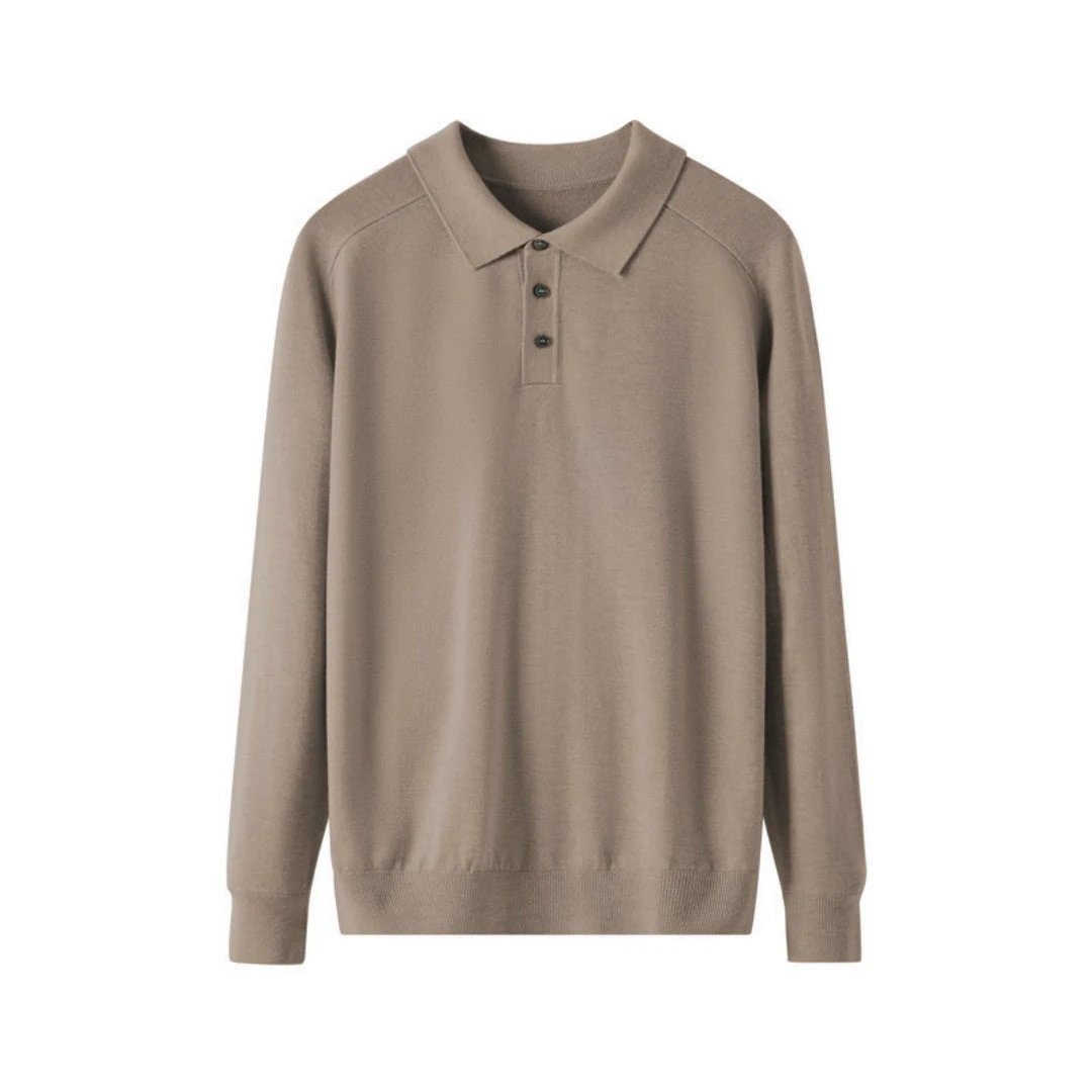 Men's Lapel Long Sleeve Sweater by GJG Denim
