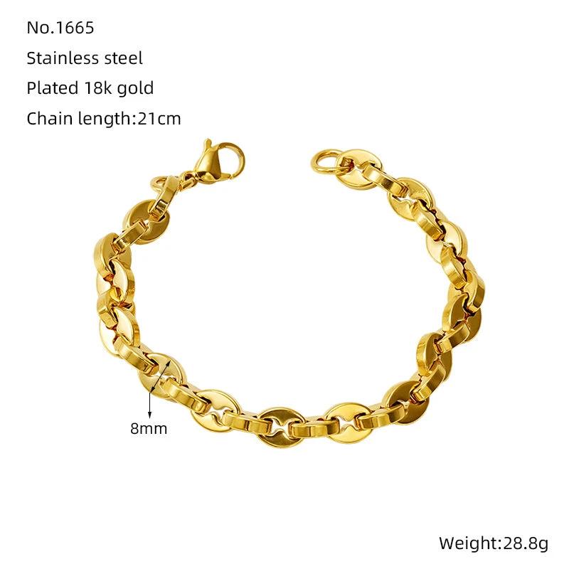 Stainless Steel Gold-plated Bracelet For Men by GJG Denim