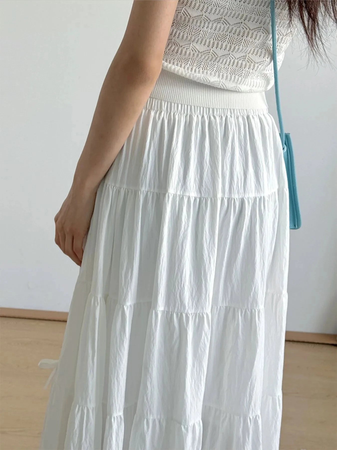 Tiered Elastic Waist Maxi Skirt by Lady Ros