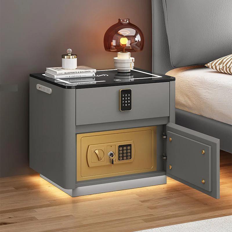 Bedroom Multi-functional Smart Safe Bedside Table Wireless Integrated Charging Safe by GJG Denim