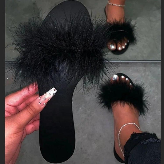 Maomao flat slippers by GJG Denim