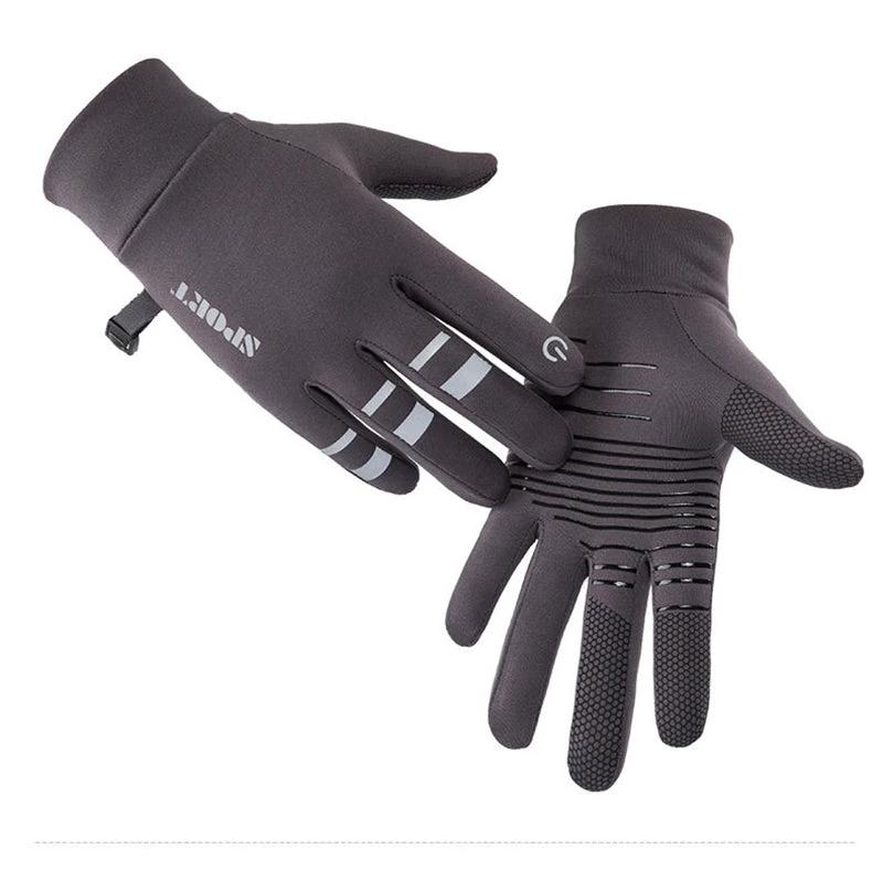Reflective Velvet Warm Gloves For Men by GJG Denim