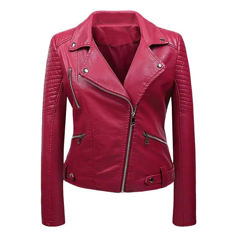 Korean-style Slim-fit Harajuku Student Biker Leather Jacket by GJG Denim