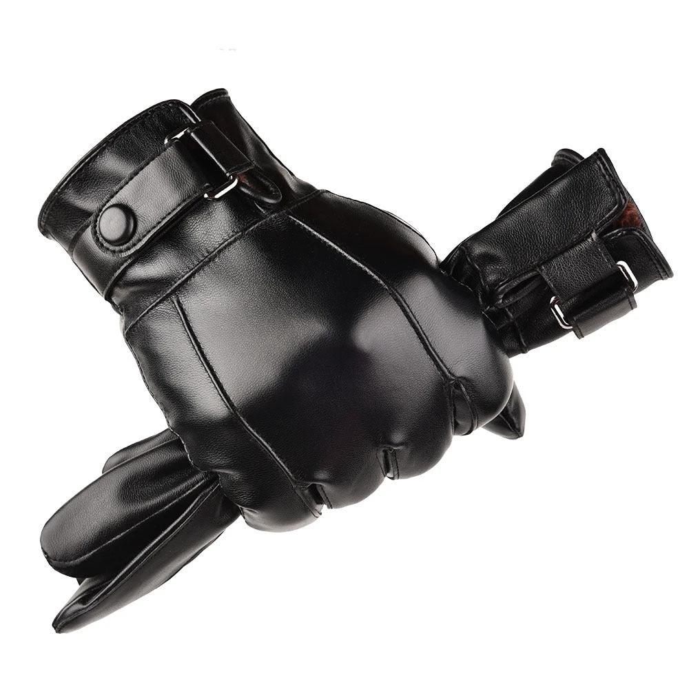 PU Leather Gloves For Men by GJG Denim